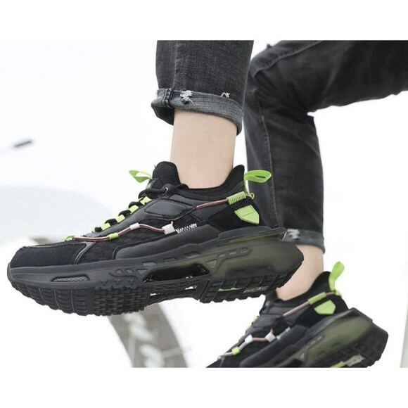 NEW MAZINO TITANIUM-075 Men’s LOW TOP SNEAKERS BLACK / LIME Size 11 main image 5